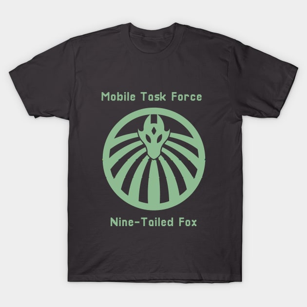 SCP Nine Tailed Fox Mobile Task Force MTF Pixelated T-Shirt by Mellowdellow